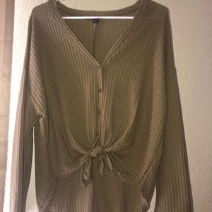 Forever 21 rib knit high-low V-Neck sweater